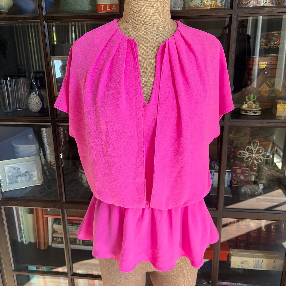 Trina Turk, Heron Top, Snapdragon Synthetic Blend, Size Sm